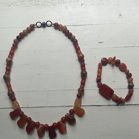Carnelian necklace bracelet set - Picture 4 of 8